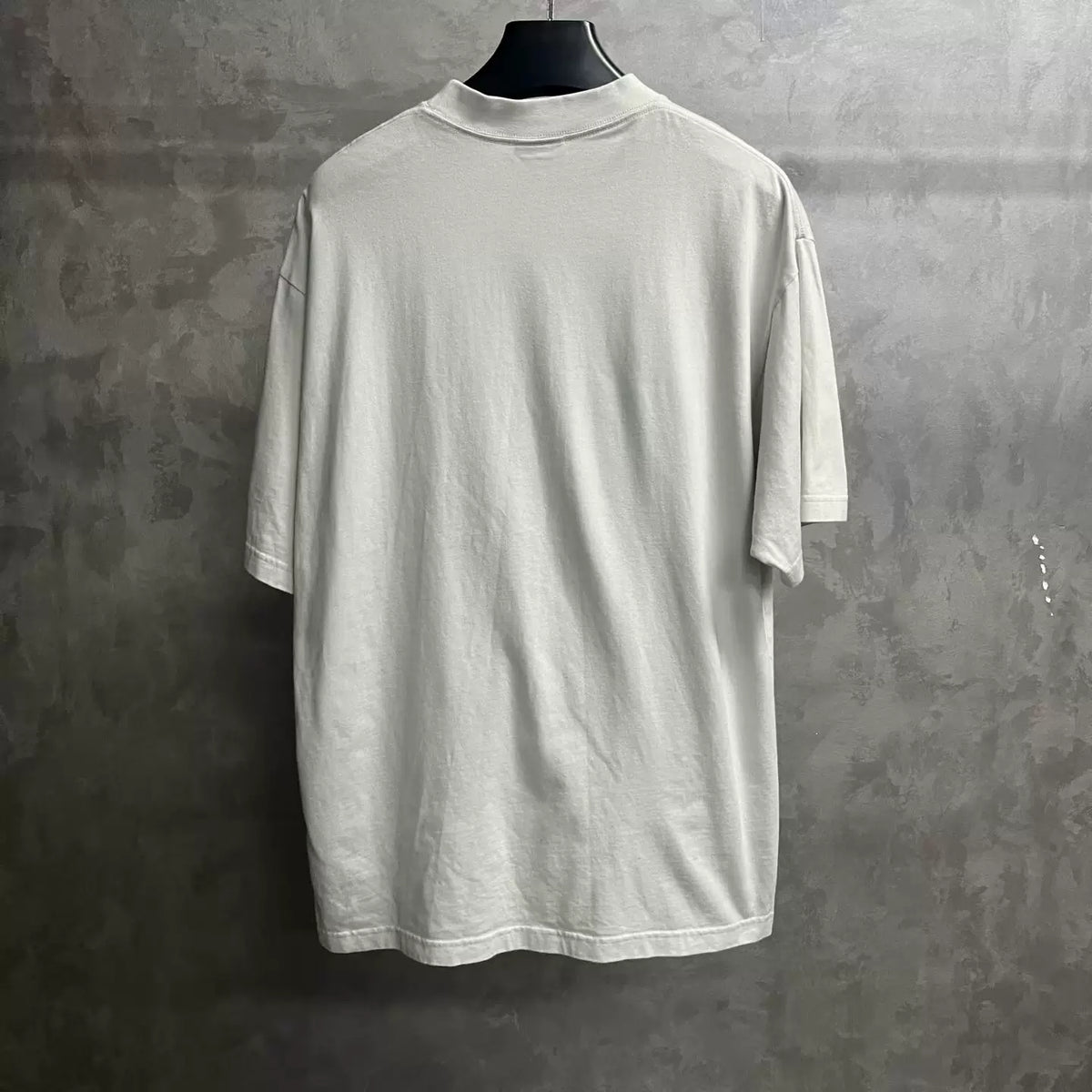 Balenciaga White Letter Logo Print Crew Neck T-Shirt