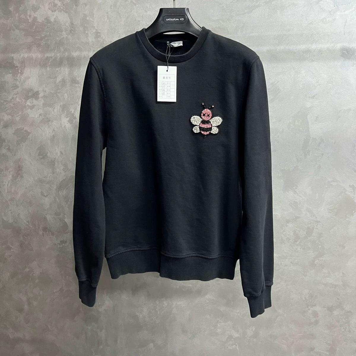 Dior Black Rhinestone Crew Neck Sweater