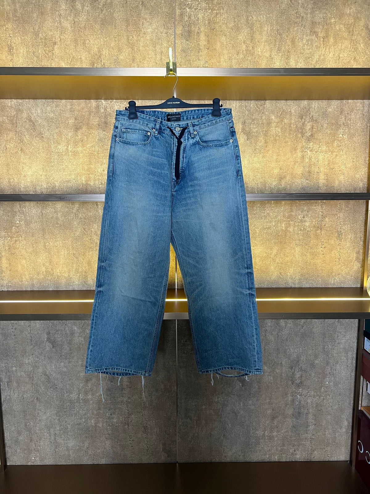 Balenciaga Black Drawstring Denim Jeans
