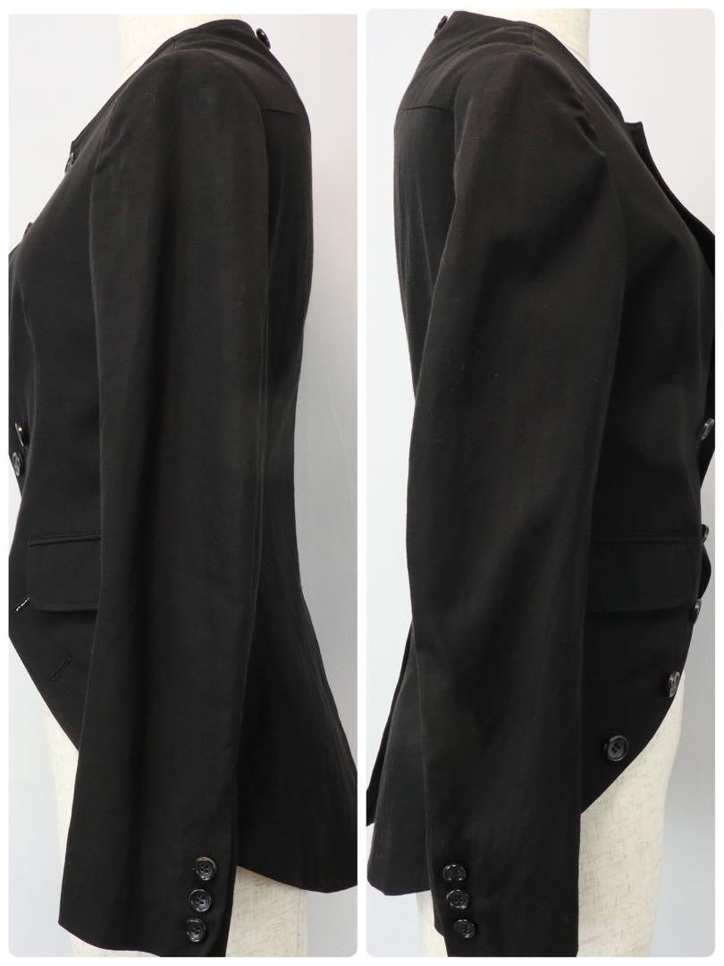 Yohji Yamamoto Black Collared Cupro Linen Jacket