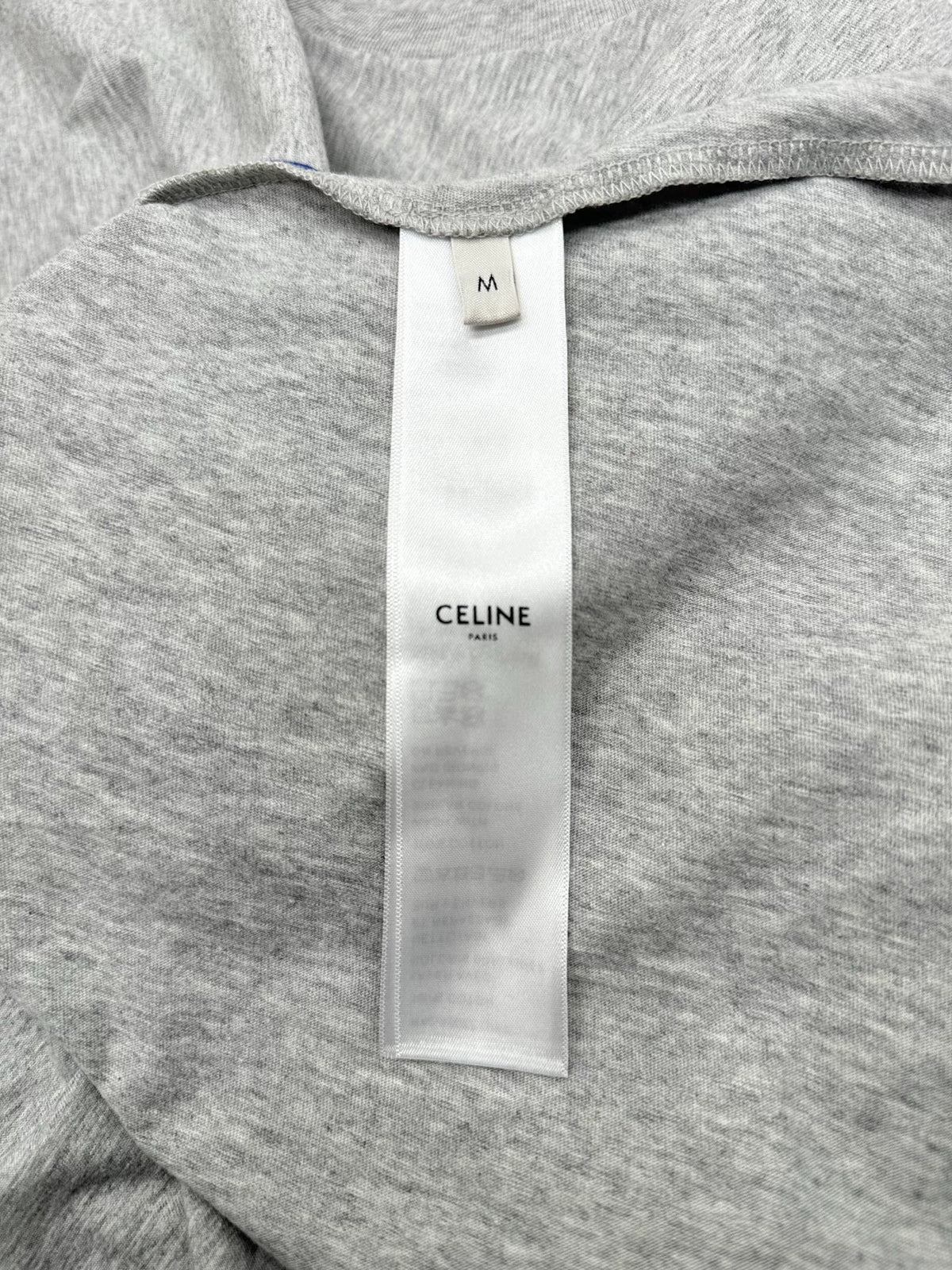 Celine SS26 Grey Logo Print Short Sleeve T-Shirt