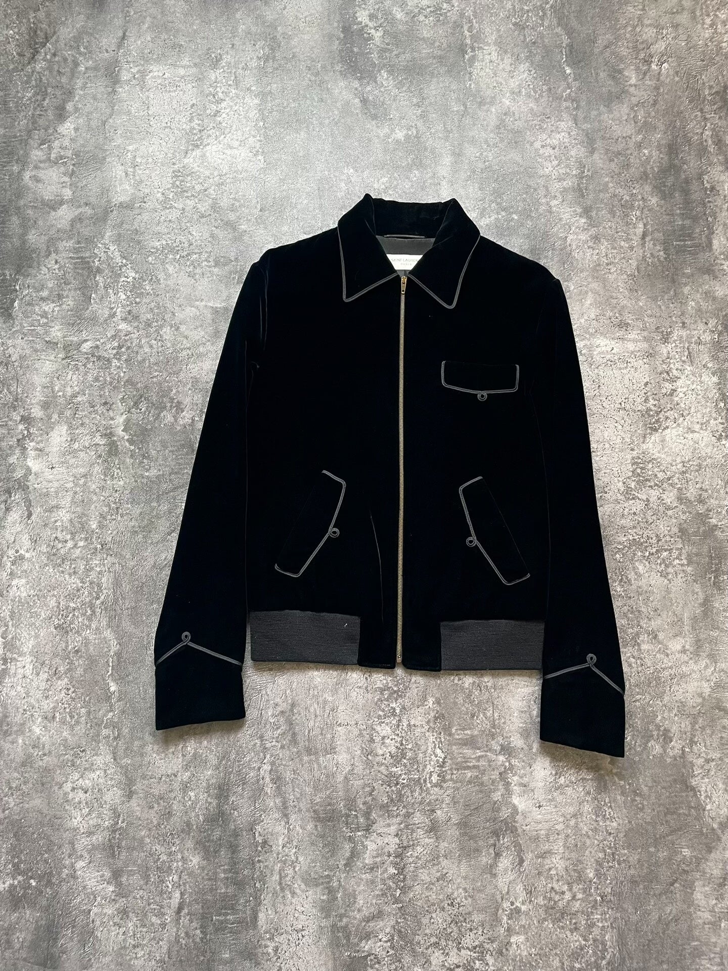 Saint Laurent FW16 Black Velvet Court Jacket