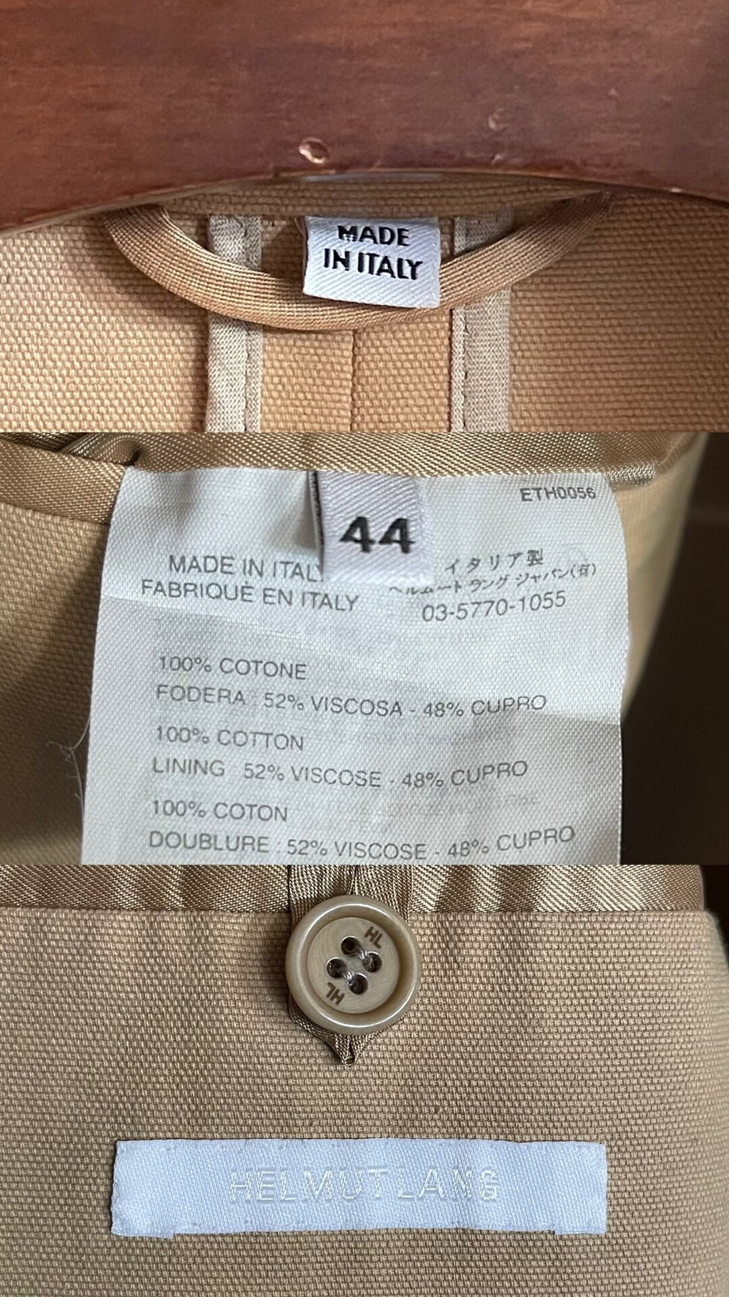 Helmut Lang 2000s Collared Cotton Coat