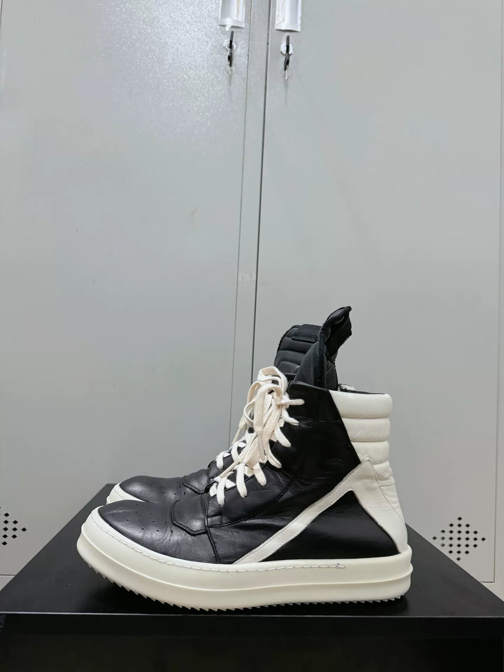 Rick Owens Black and White Inverted-Triangle Sneakers