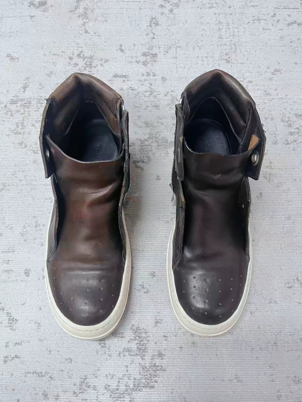 Rick Owens Brown Island Dunk Sneakers