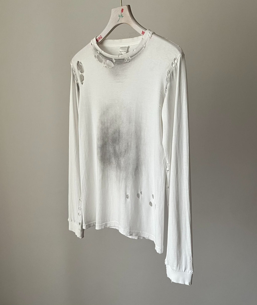 Number (N)ine 2002SS MODERN AGE Distressed Waffle Long Sleeve Shirt