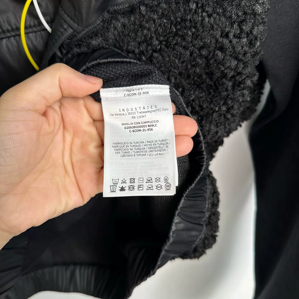 Moncler Black Hooded Drawstring Down Jacket