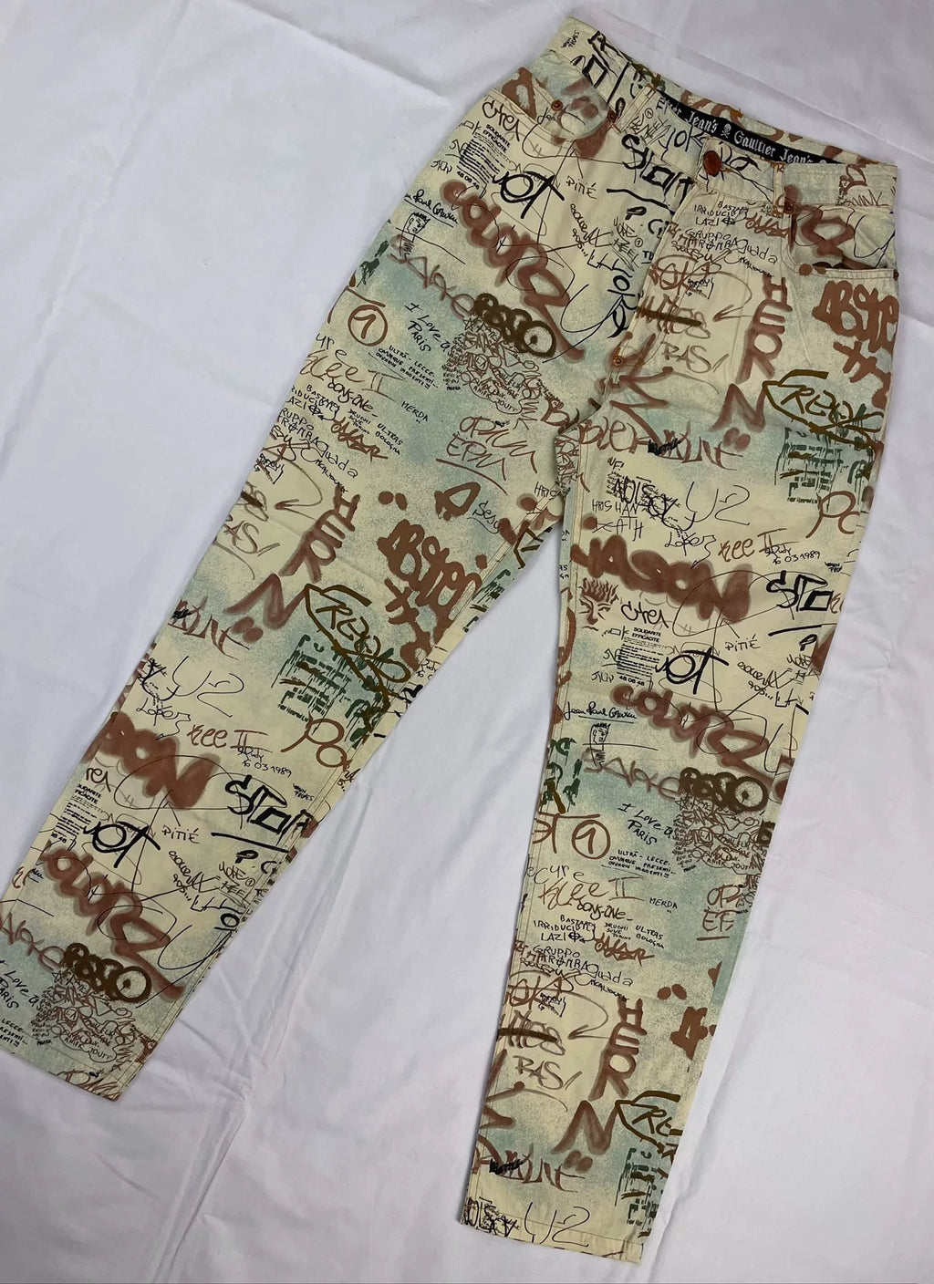 1994 Spring/Summer Jean Paul Gaultier Graffiti Print Trousers