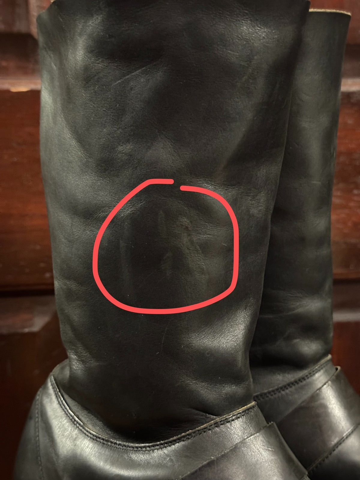 Devoa Season Black Buckle Engineer Lambskin Boots