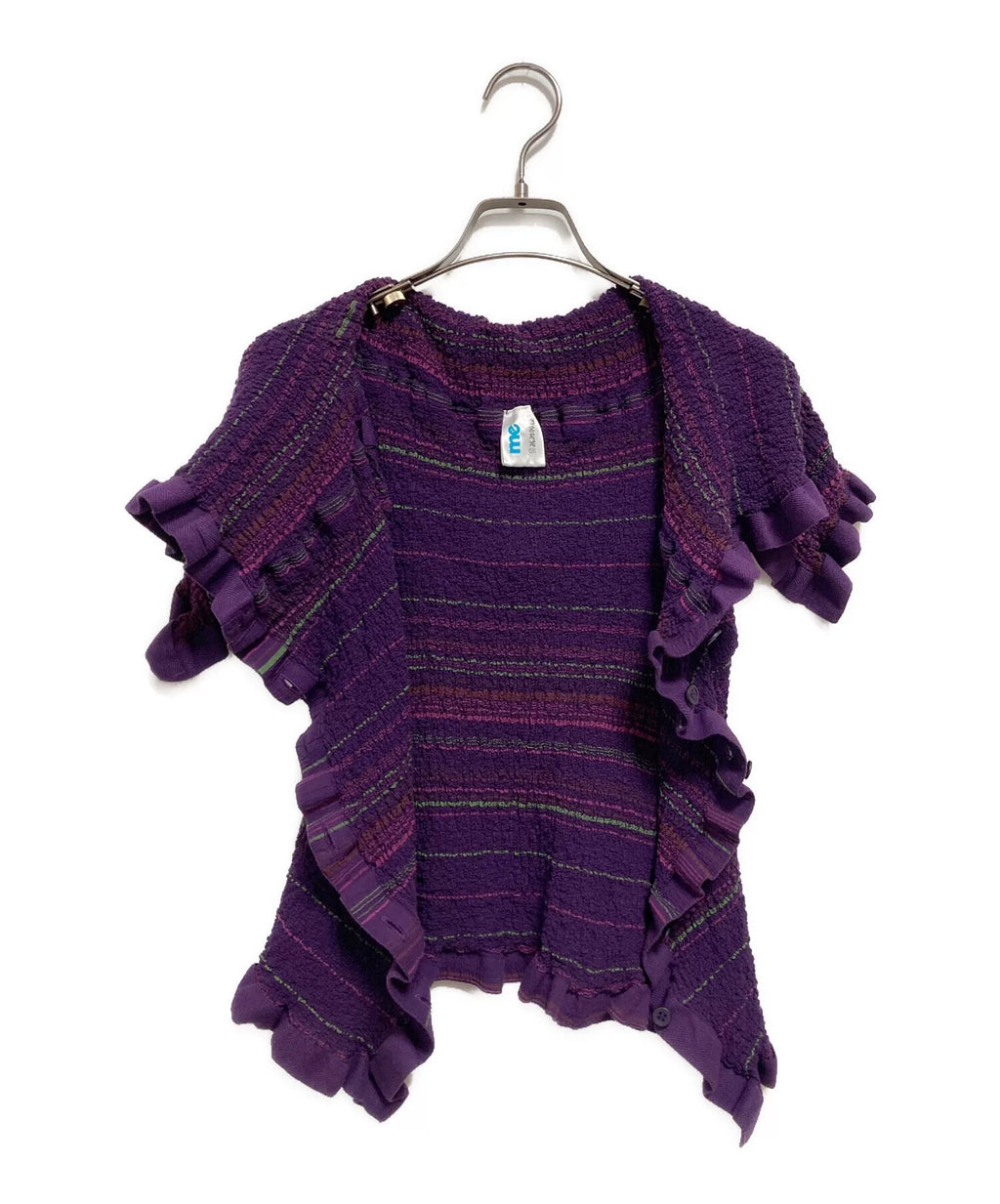 Issey Miyake Purple Pleated Sleeveless Top