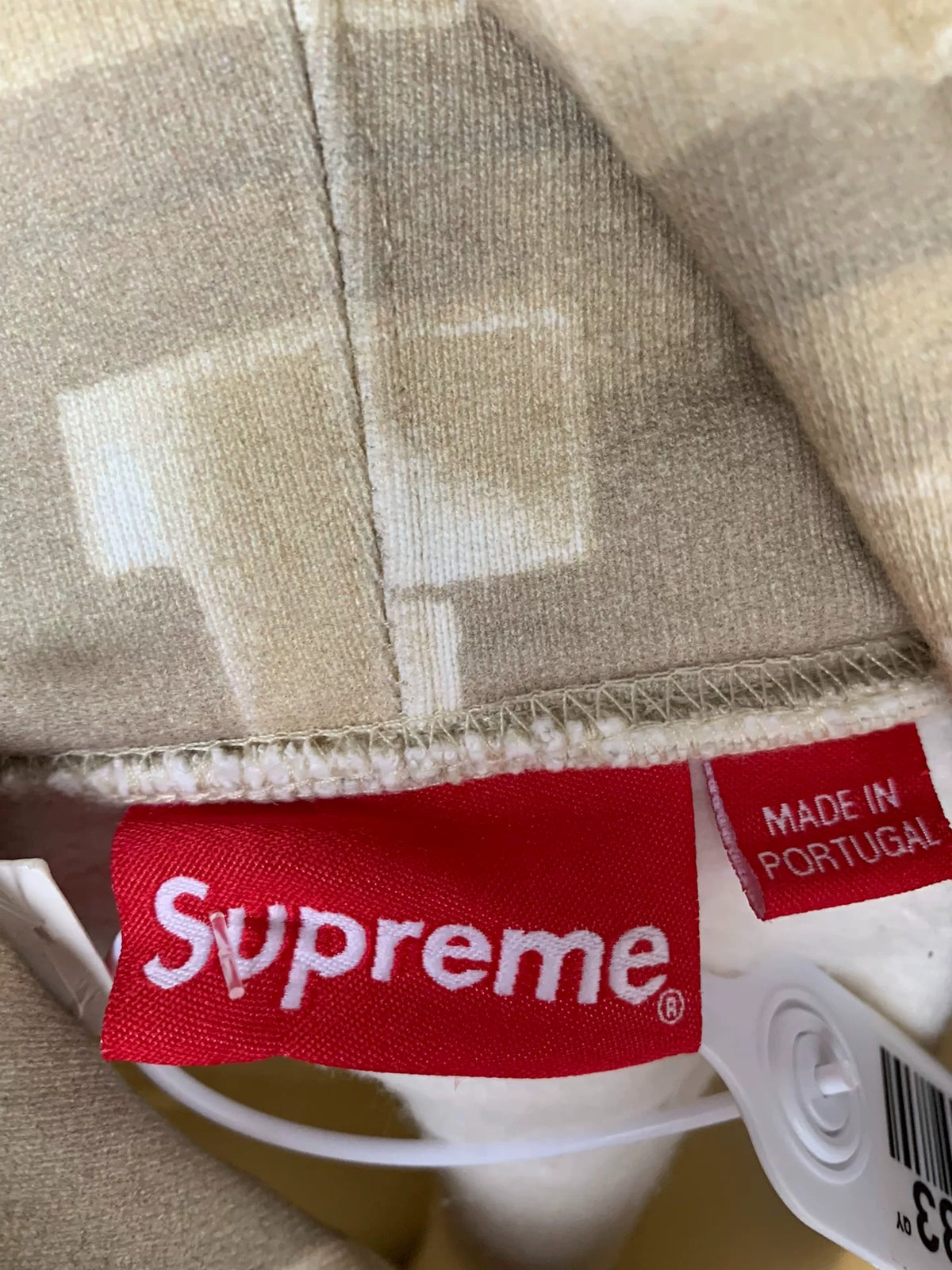 Supreme FW20 Week 1 Blocks Beige Hooded Sweater