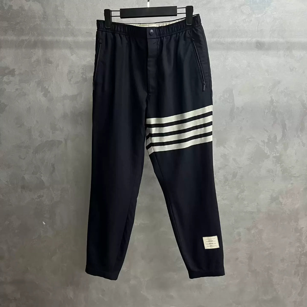 Thom Browne Navy Four-Stripe Pants