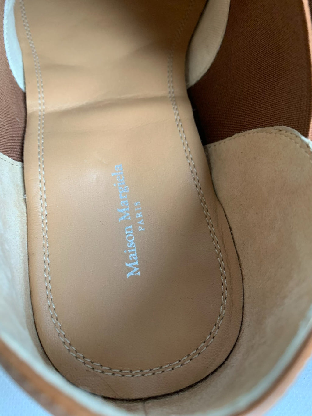 MM6 Maison Margiela Brown Tabi Leather Loafers