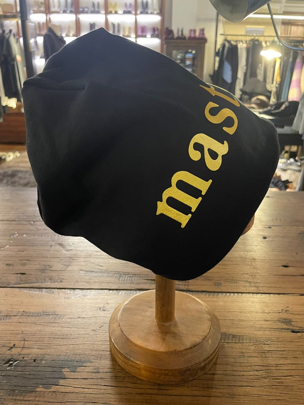 mastermind Japan FW15 Black Gold Logo A-GIRL'S Cotton Beanie