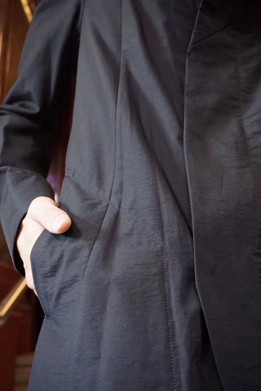 Julius FW16 Pre Black Hooded Cotton Nylon Coat