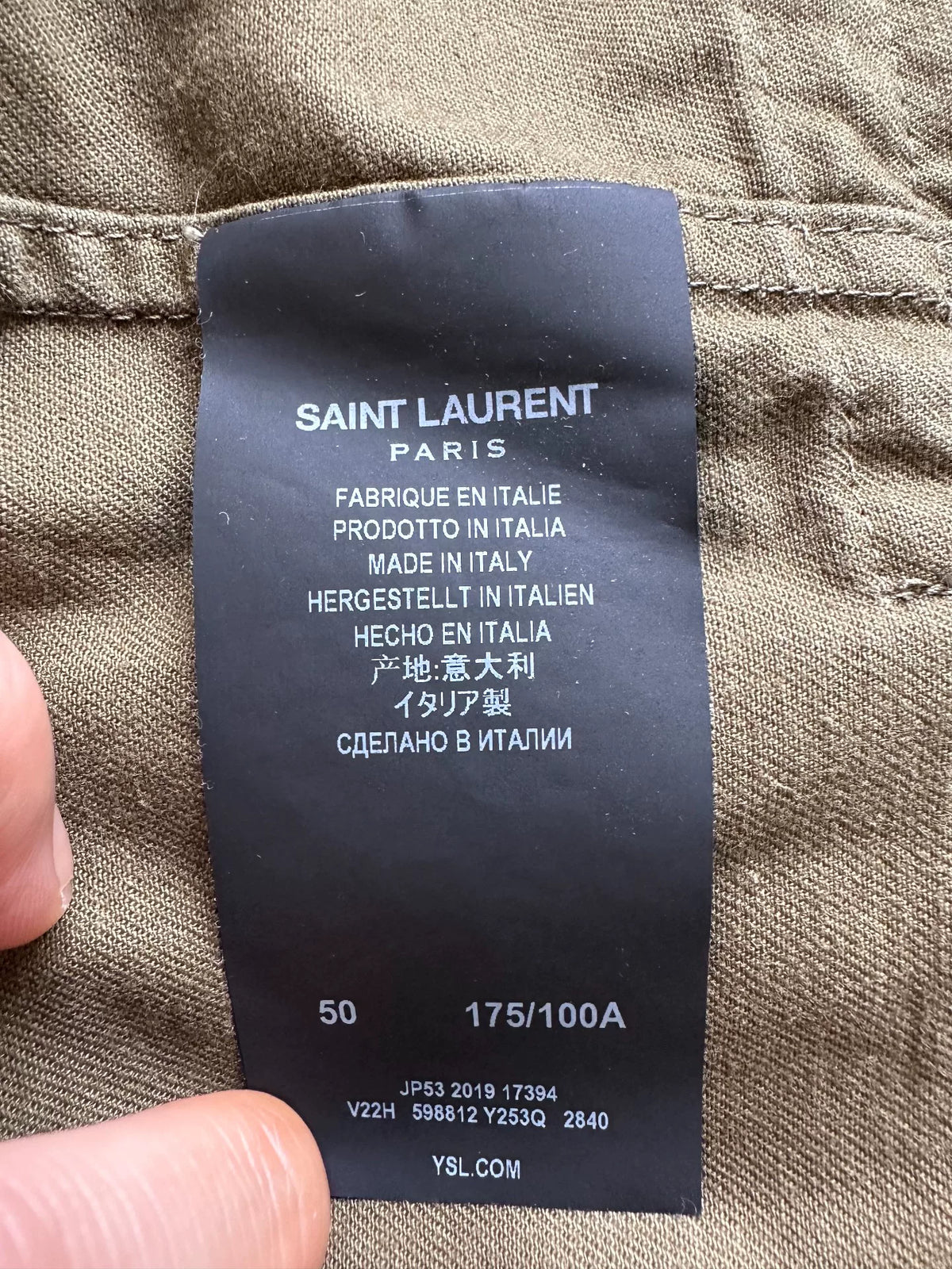Saint Laurent military hunter jacket by Anthony Vaccarello