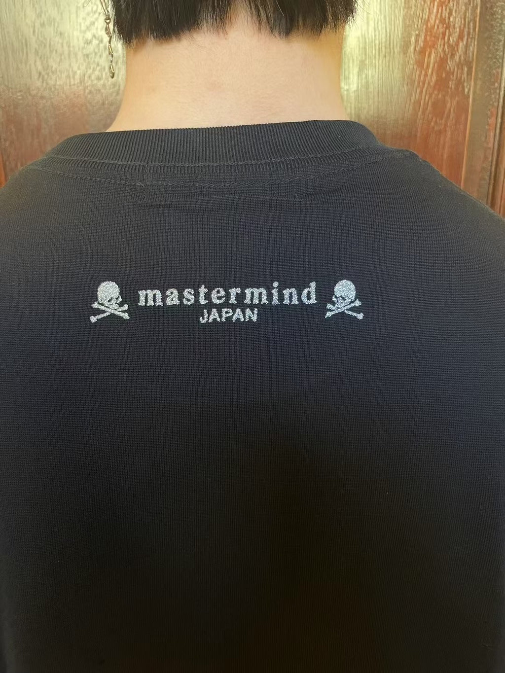 mastermind Japan FW25 Black Loopwheel Glitter Skull Suvin Cotton Long Sleeve T-Shirt