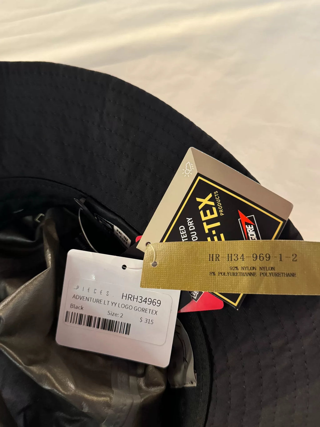 Yohji Yamamoto × New Era Black Gore-tex Signature Logo Fisherman Hat