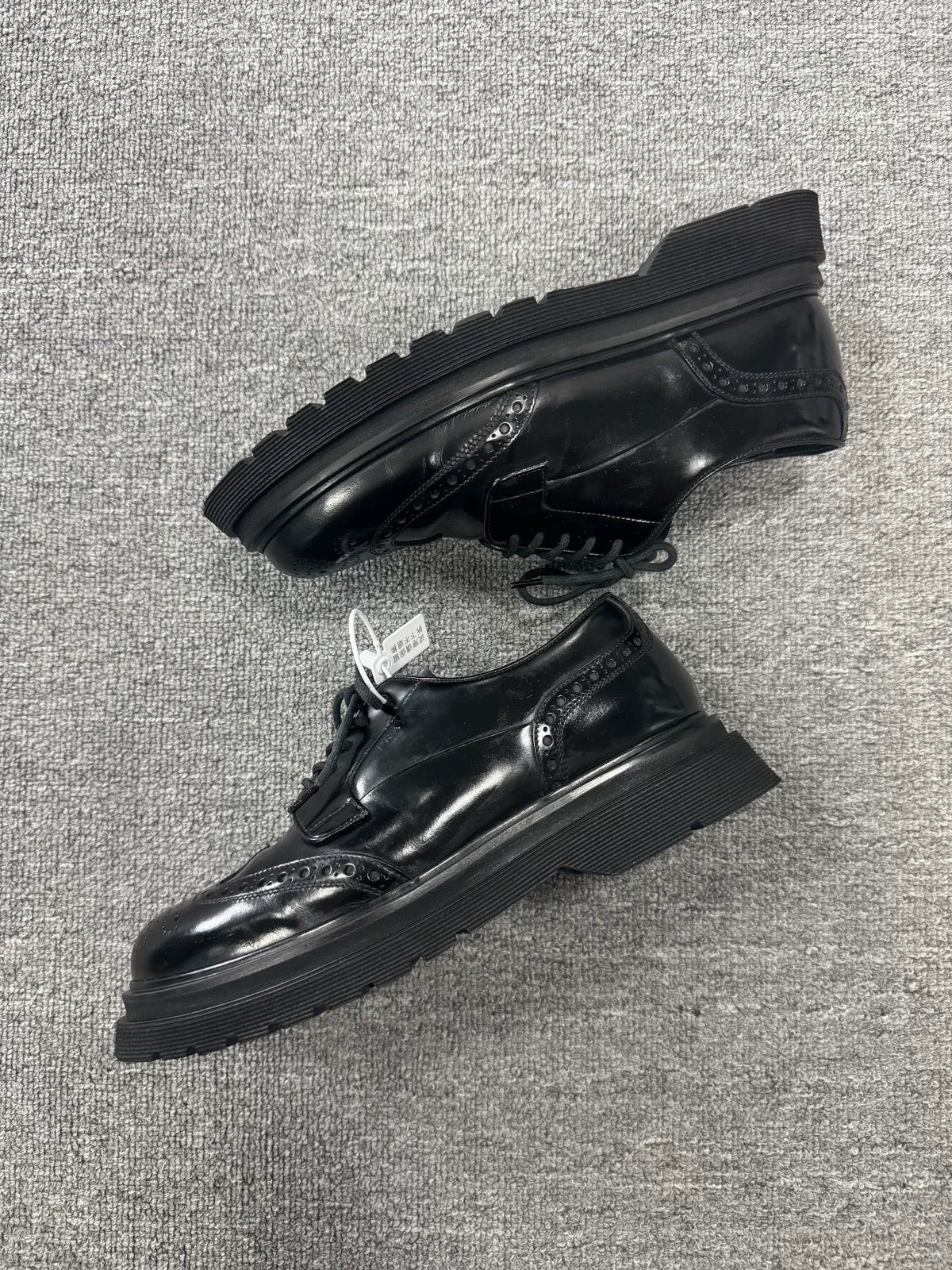 Prada Embossed Platform Leather Loafers