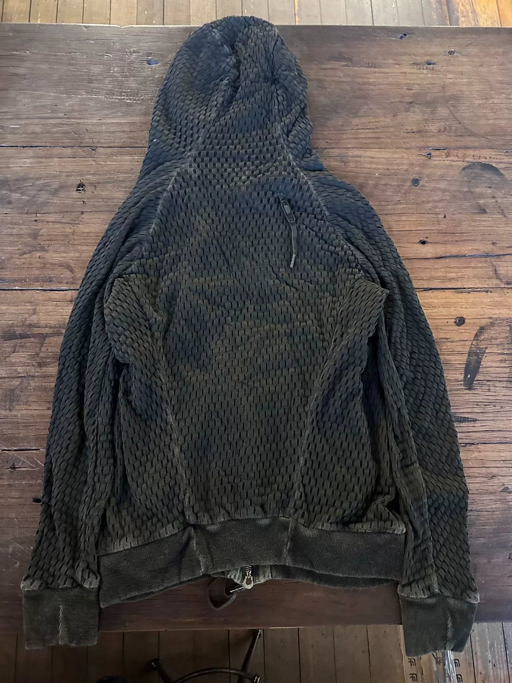 Boris Bidjan Saberi SS18 Deep Green Zipper2 Hooded Zip-Up Cotton Sweater