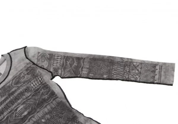 Jean Paul Gaultier Vintage Grey Patterned Mesh Top
