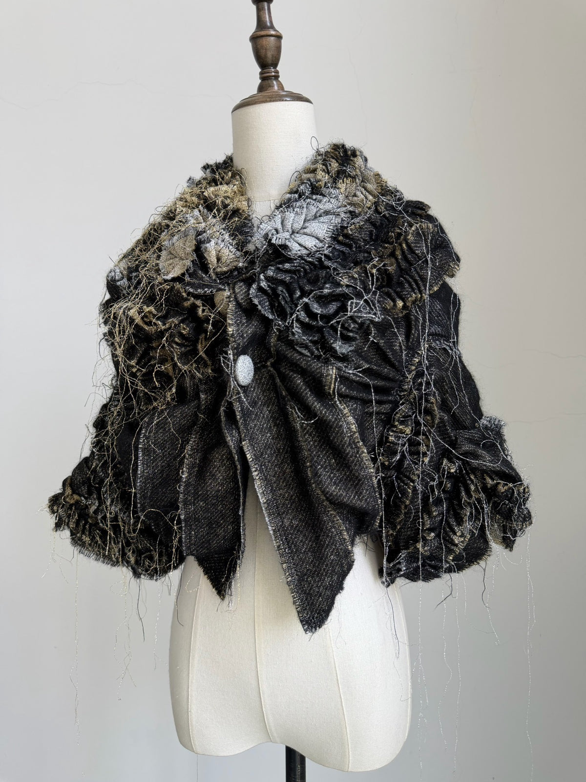 Comme Des Garcons 2008 Black Runway Top Wool Cape