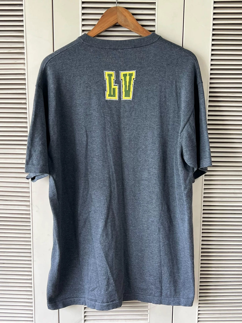 Louis Vuitton LV Dog Series Beaded Logo Knit Short-Sleeve T-Shirt
