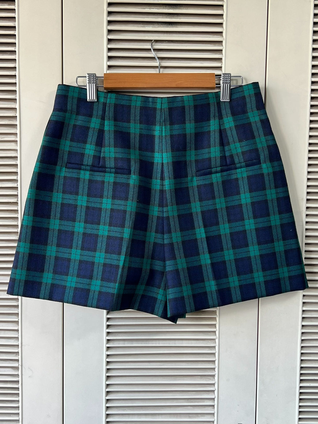 Dior Plaid Wool Green Shorts