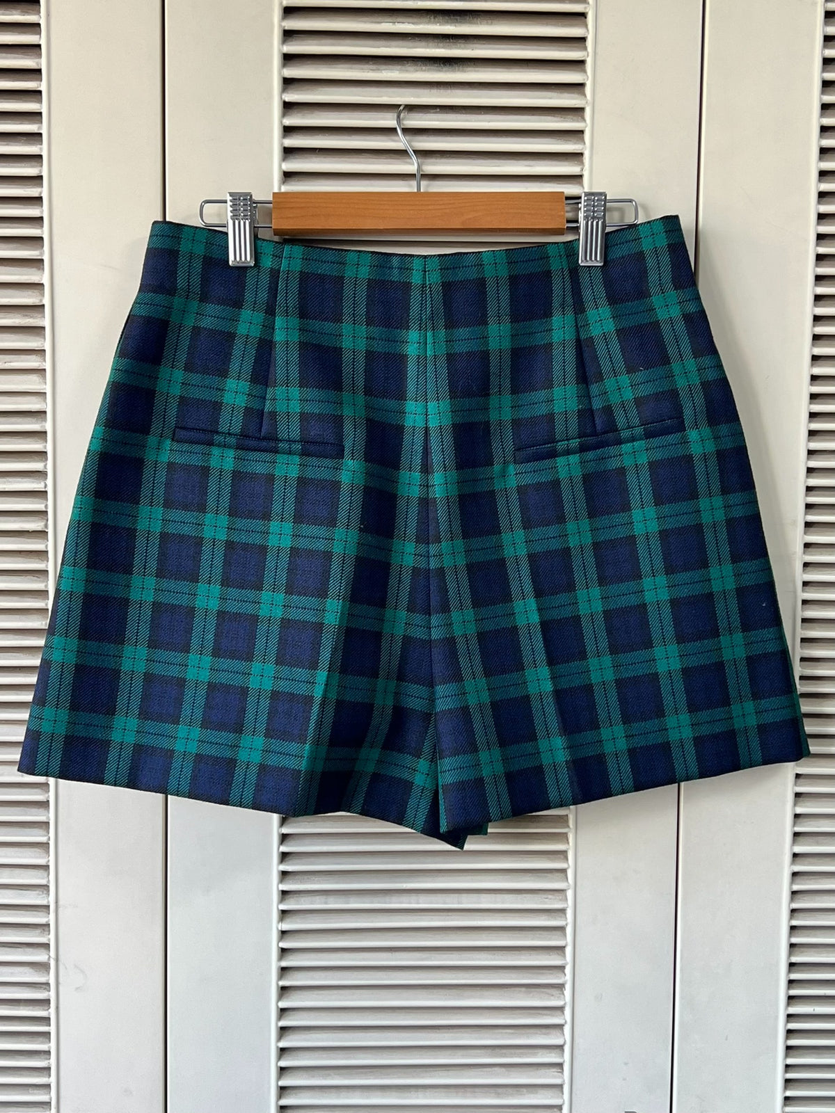 Dior Plaid Wool Green Shorts