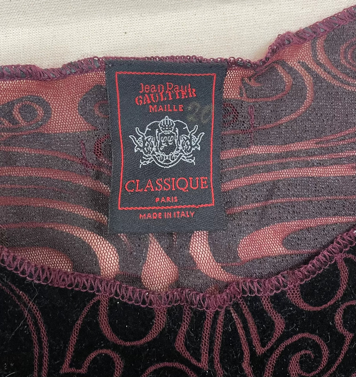 1996 Spring/Summer Jean Paul Gaultier Cyberbaba Cyber Hippie Tribal Tattoo Mesh Tattoo Top