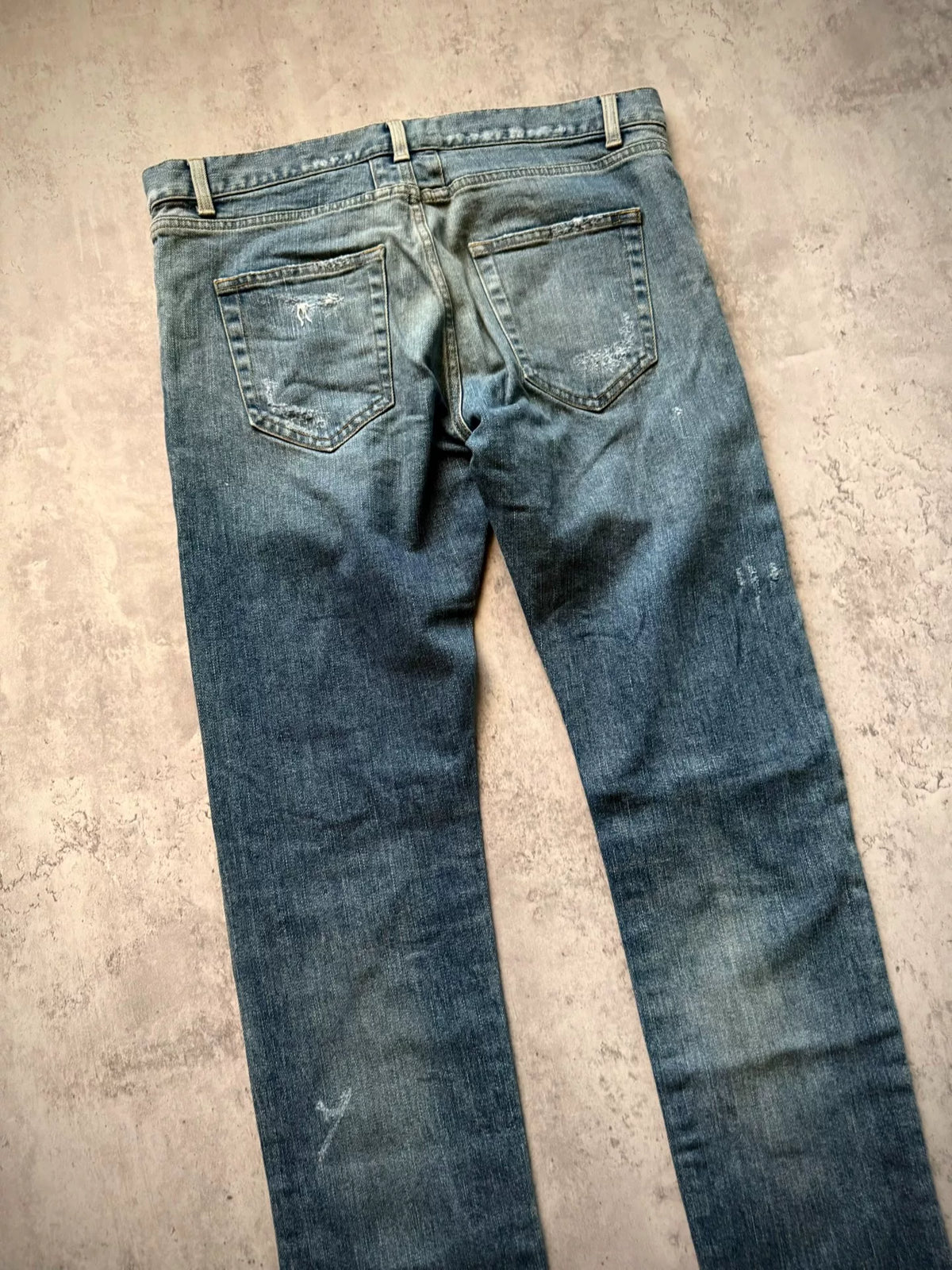 Saint Laurent Paris 15AW D02 Dark Blue Distressed Jeans by Hedi Slimane