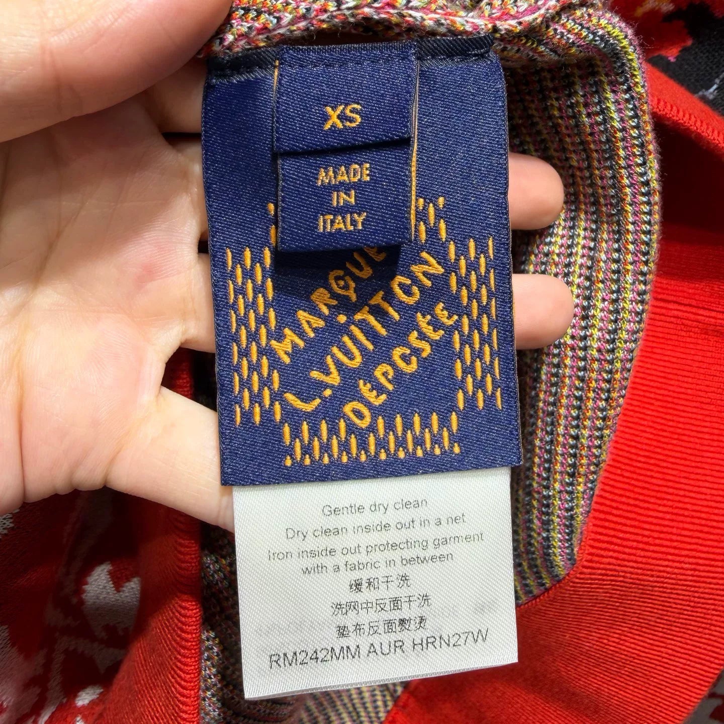Louis Vuitton Long Sleeve All-Over Print Cotton Multicolor Knit Sweater