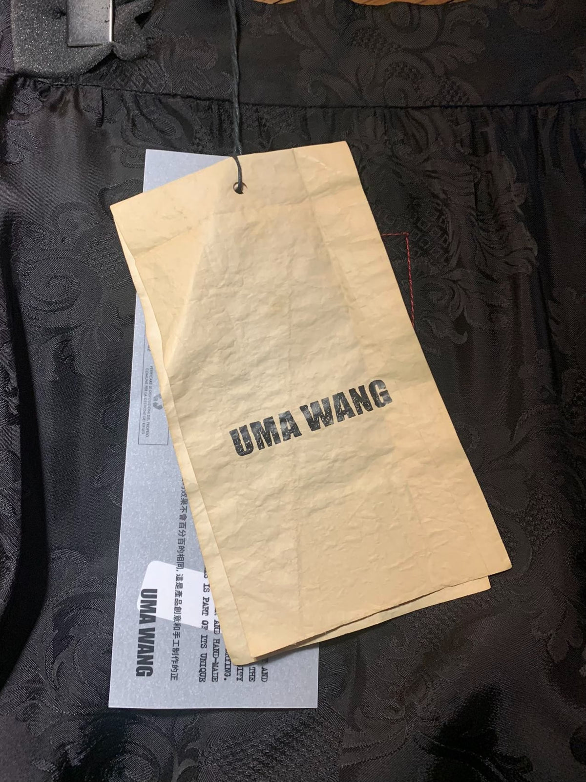 Uma Wang FW25 Black Main Gink Floral Jacquard Viscose Cupro Skirt