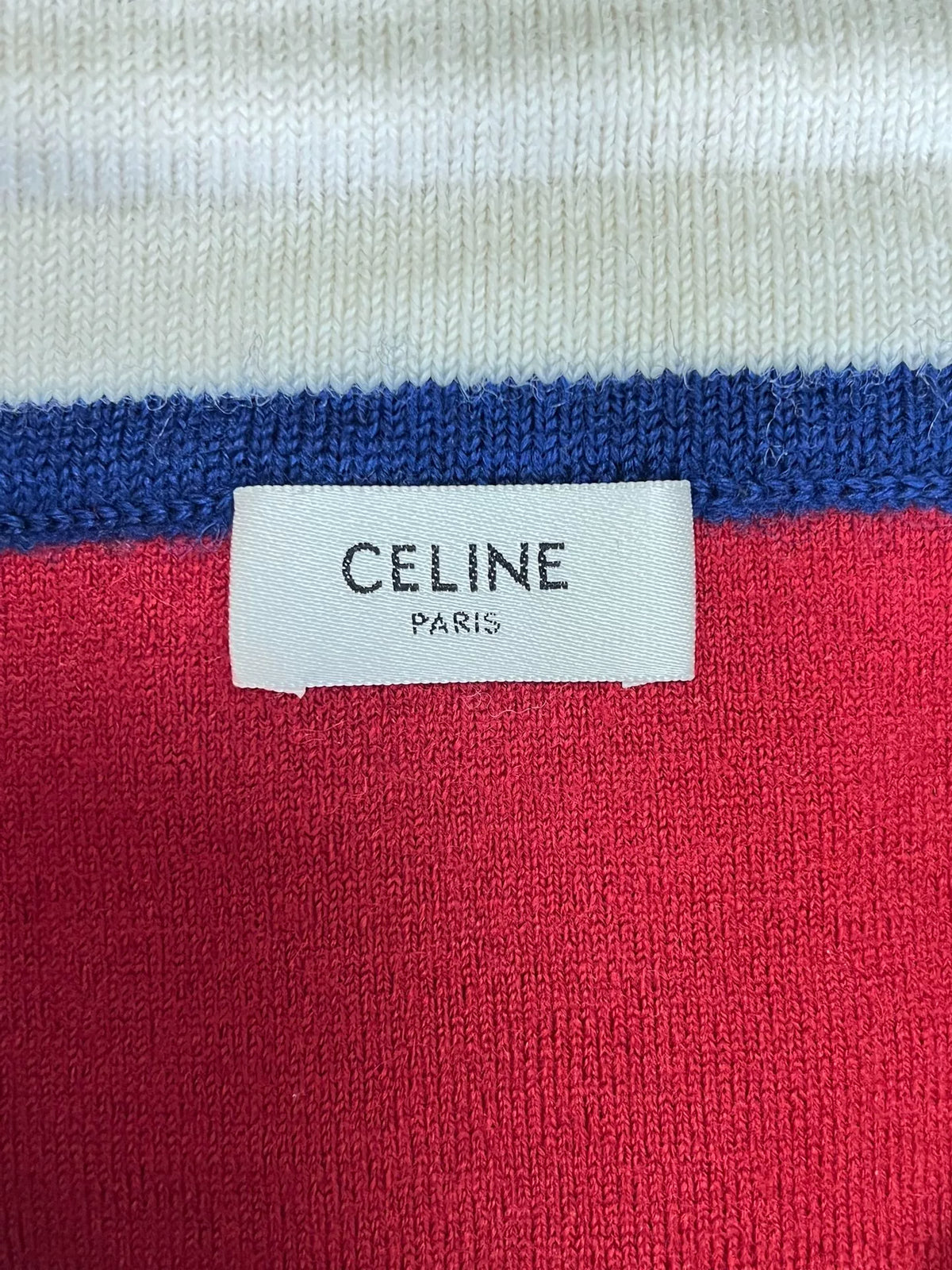 Celine Arc de Triomphe logo knit midi skirt