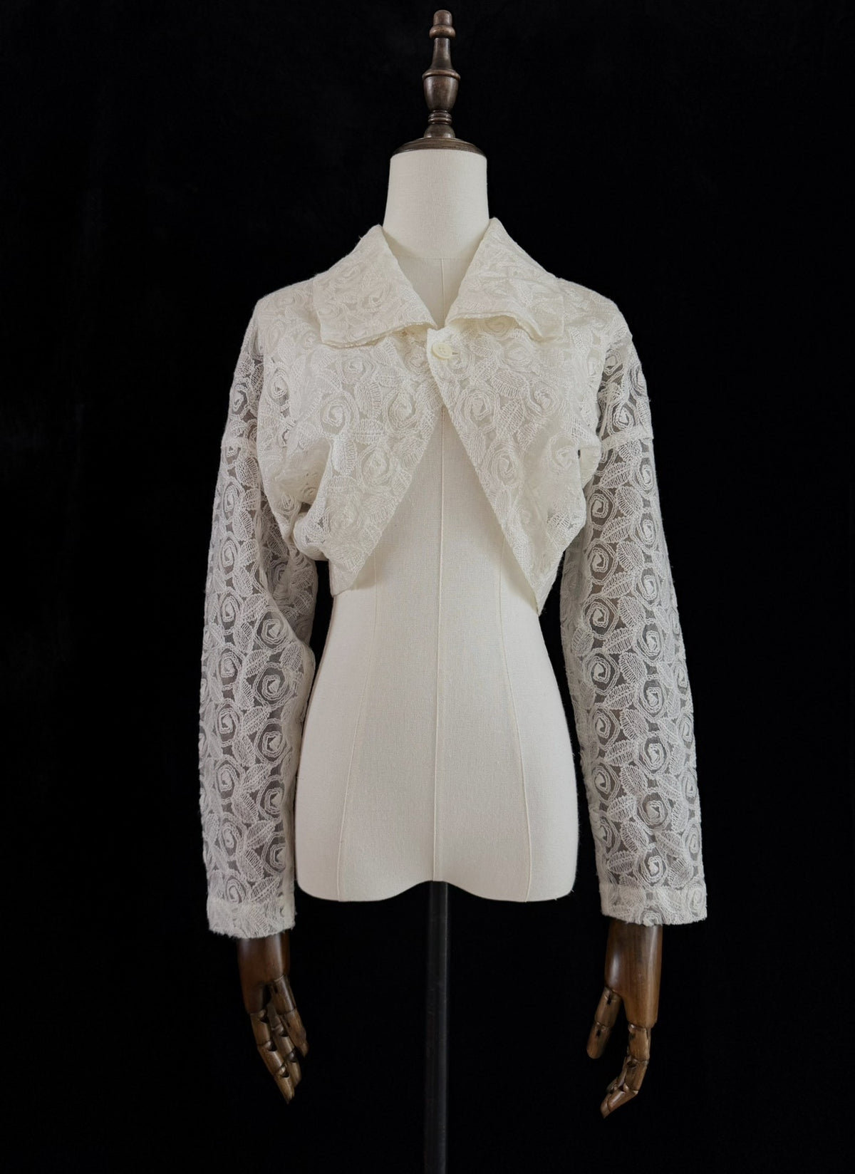 Comme Des Garcons Rei Kawakubo 1990 Tricot line kite-sleeve crocheted short top