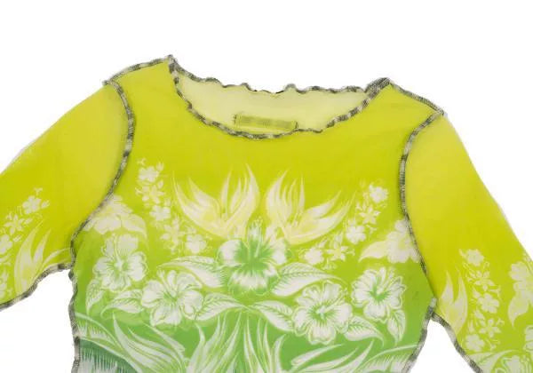 Jean Paul Gaultier Vintage Green Floral Mesh Top