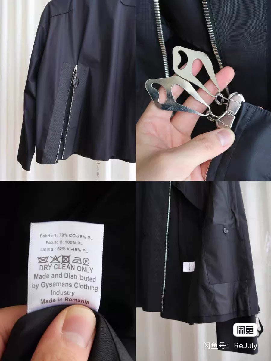 Namacheko SS22 Black Silver Zip-Up Cotton Jacket