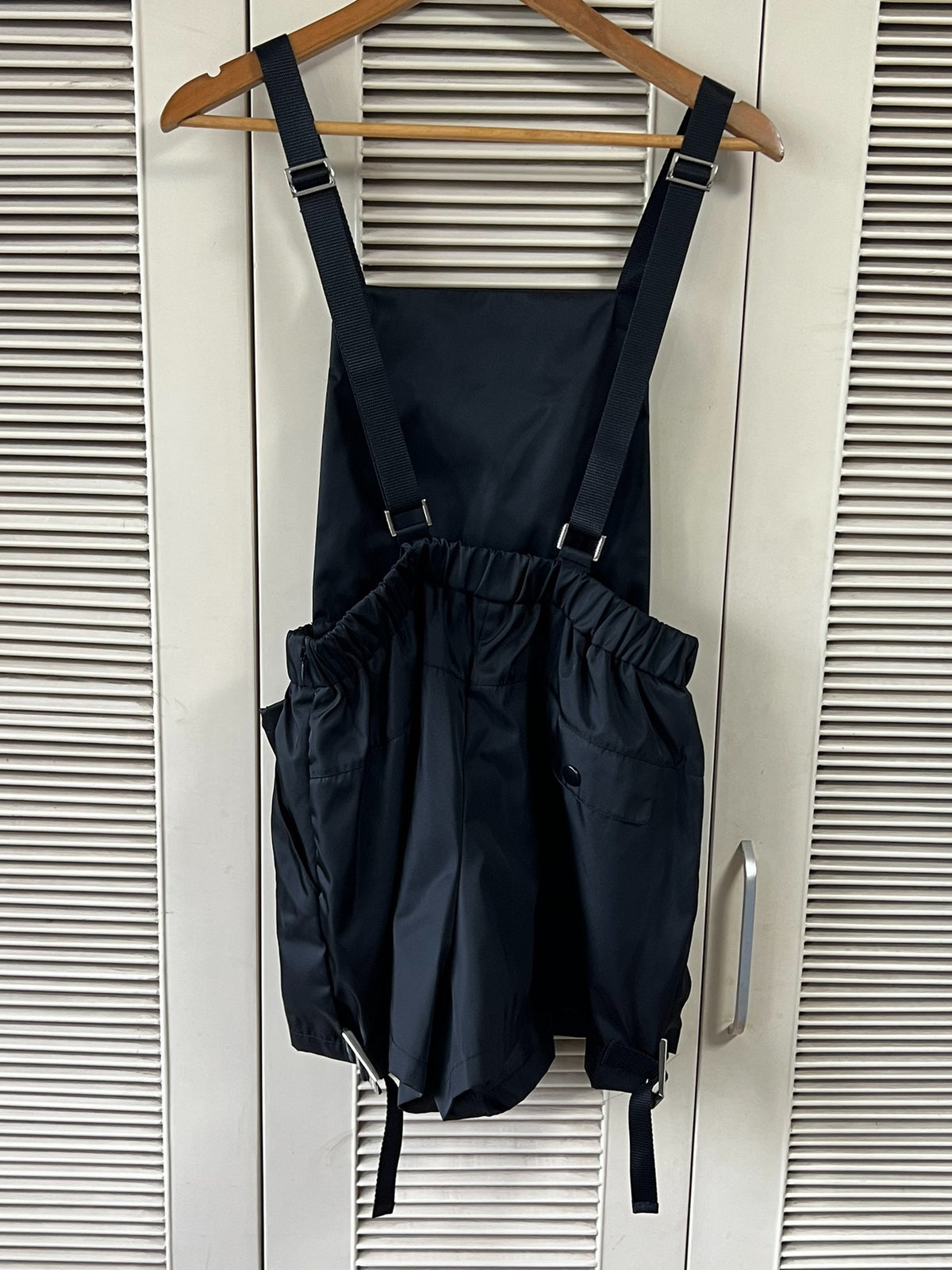 Prada Black Triangle Logo Nylon Overalls