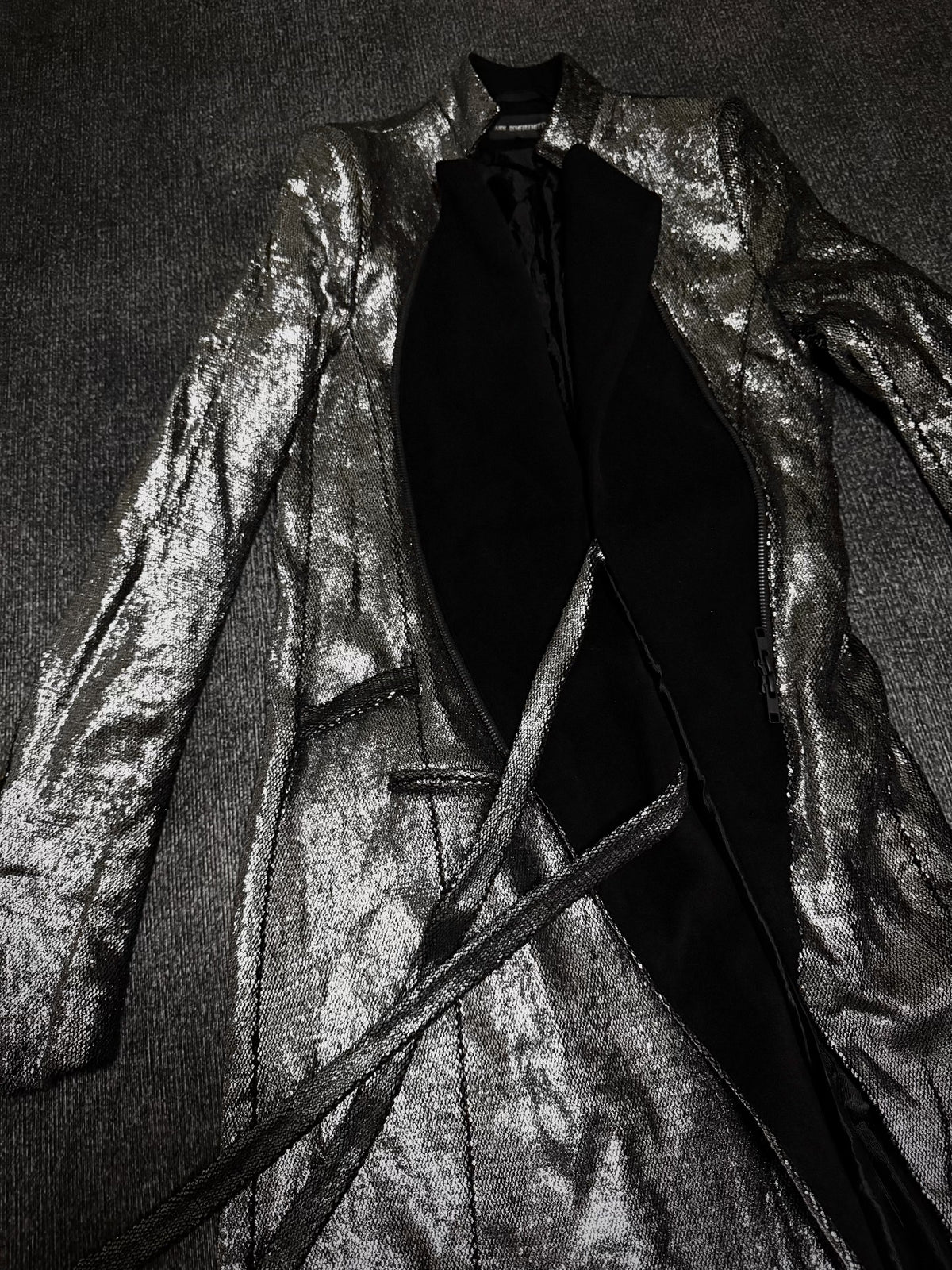 Ann Demeulemeester FW2016 Silver Coated Blazer