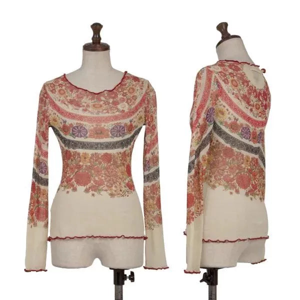 Jean Paul Gaultier Vintage White Floral Mesh Top