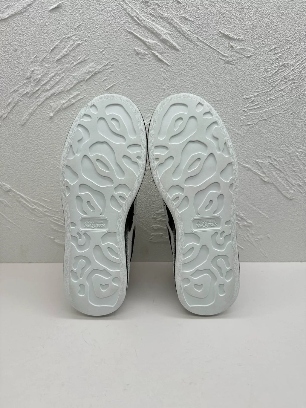 Alexander McQueen Graffiti Print White Black Chunky Low-Top Sneakers