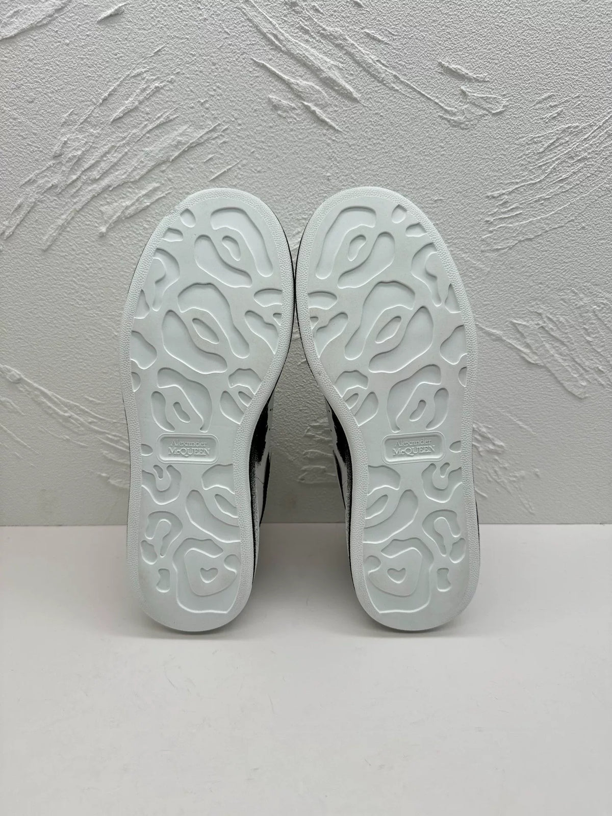 Alexander McQueen Graffiti Print White Black Chunky Low-Top Sneakers