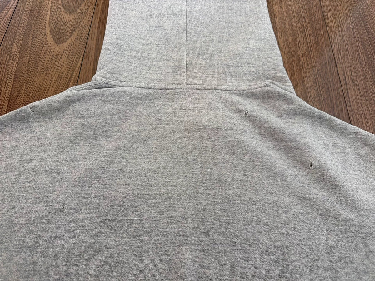 visvim Contrary Dept AMPLUS HOODIE P.O. CRASH Grey Distressed Cotton Hoodie