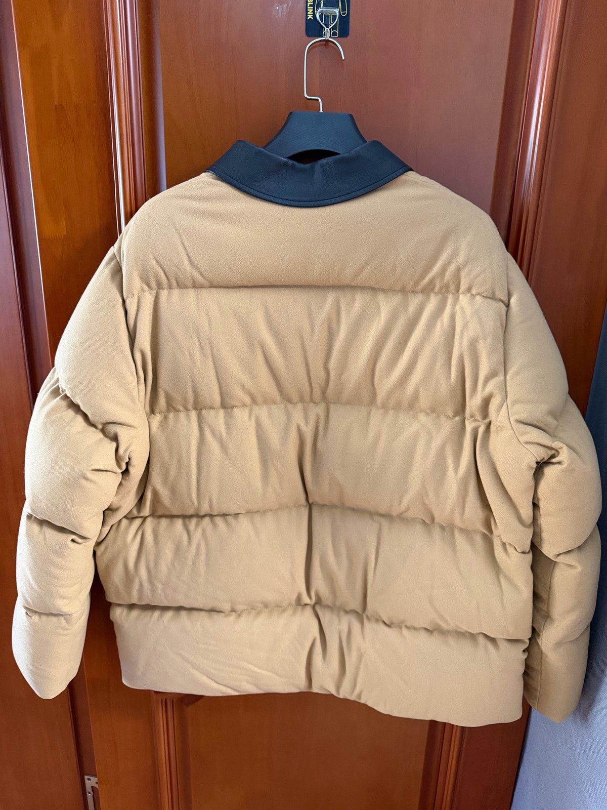 Burberry Wool Blend Leather-Collar Puffer Jacket