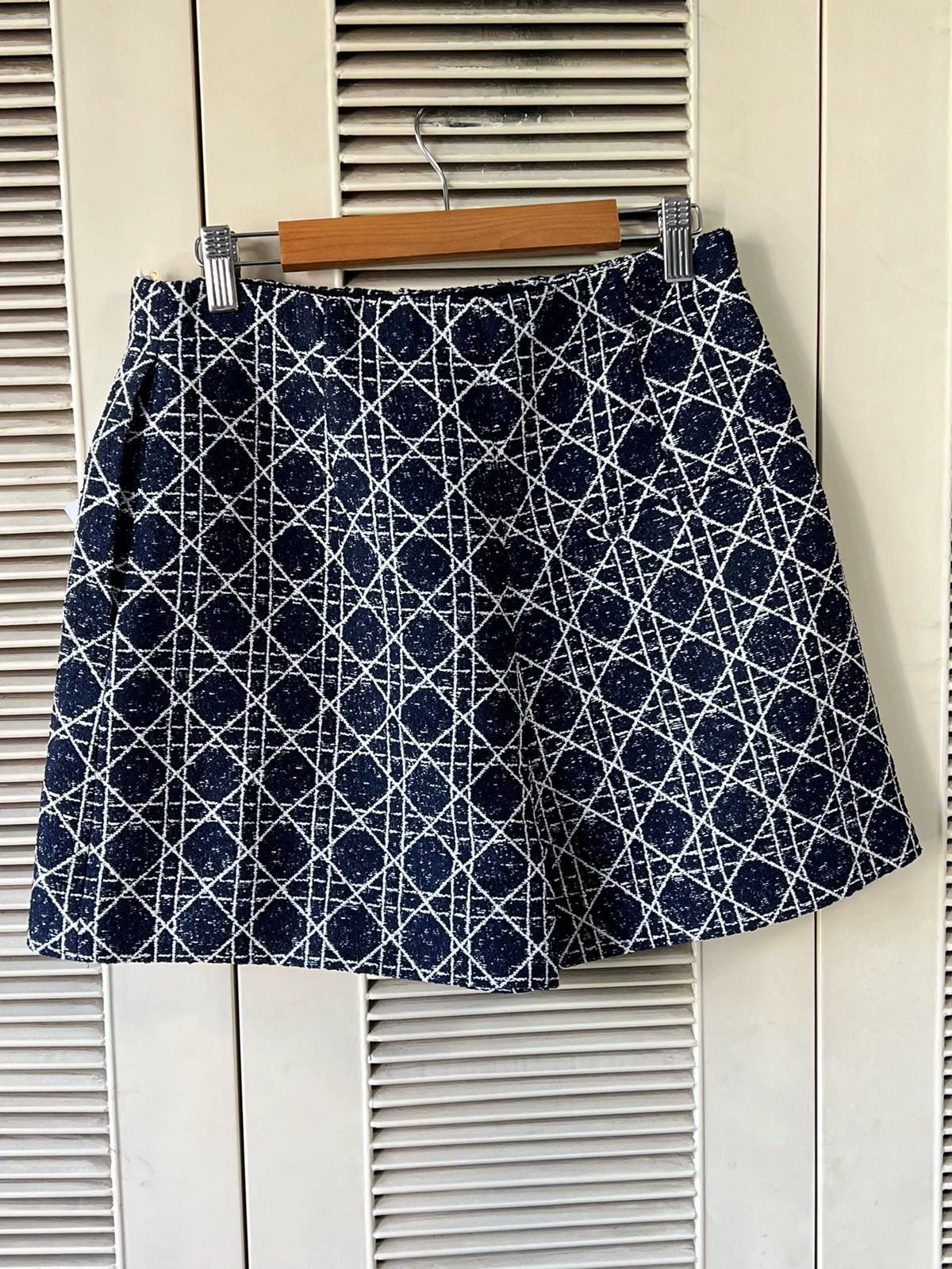 Dior Macrocannage Blue White Tweed Trousers