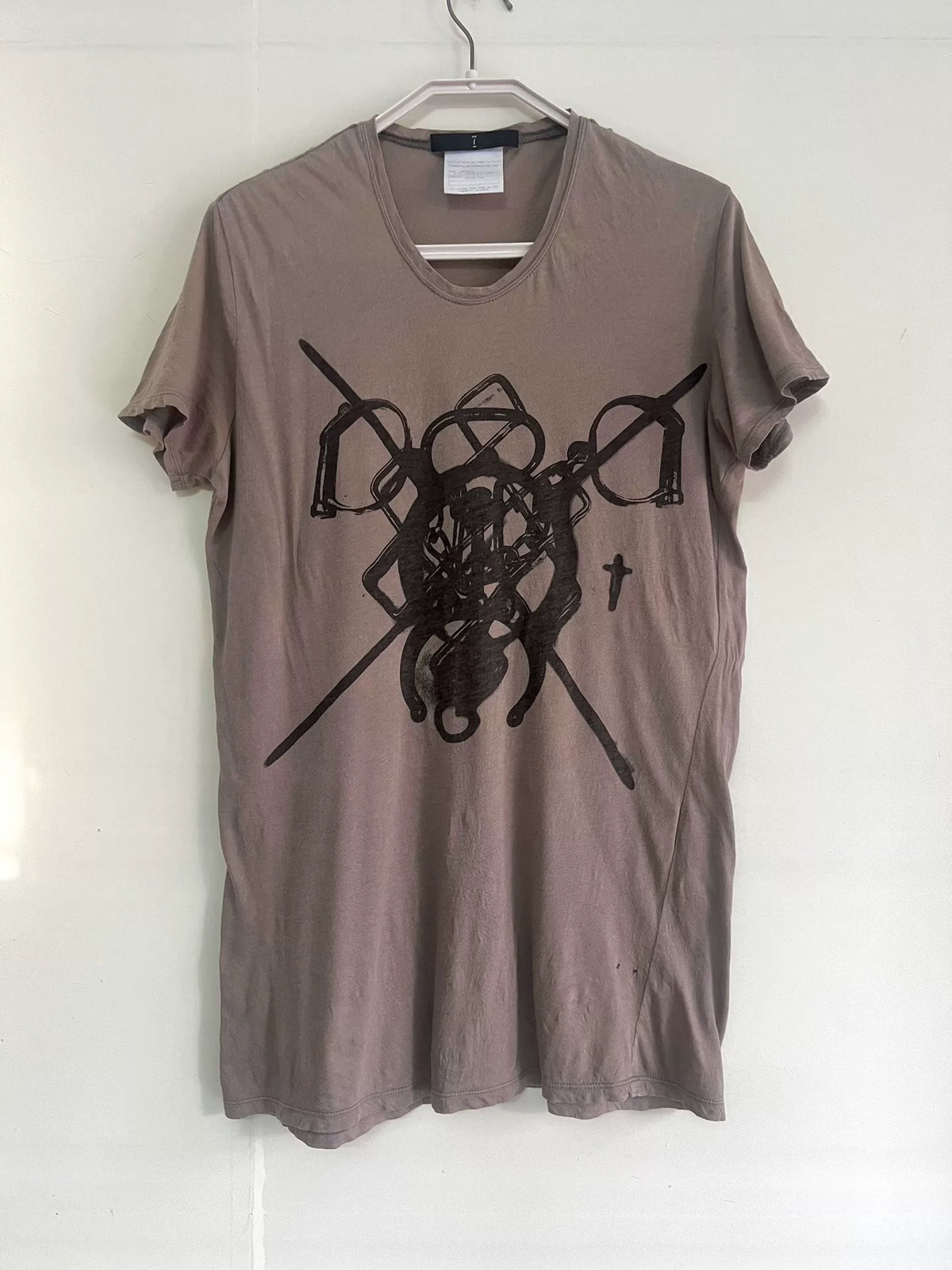 Julius_7 08SS printed vintage short-sleeve base T-shirt