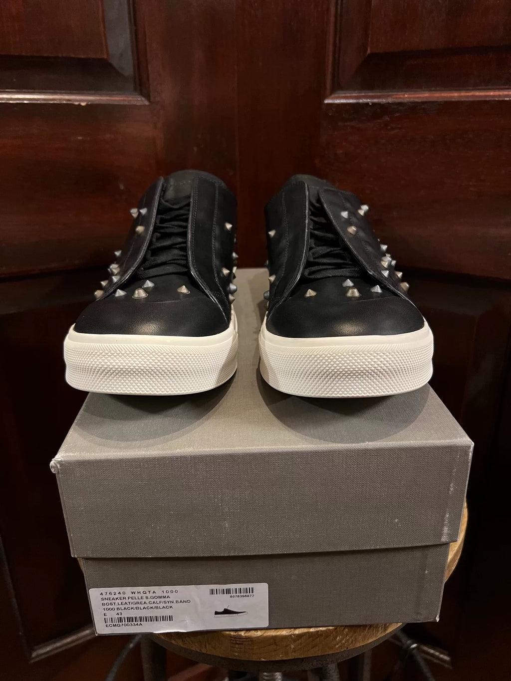 Alexander McQueen FW17 Black Irregular Studded Lambskin Sneakers