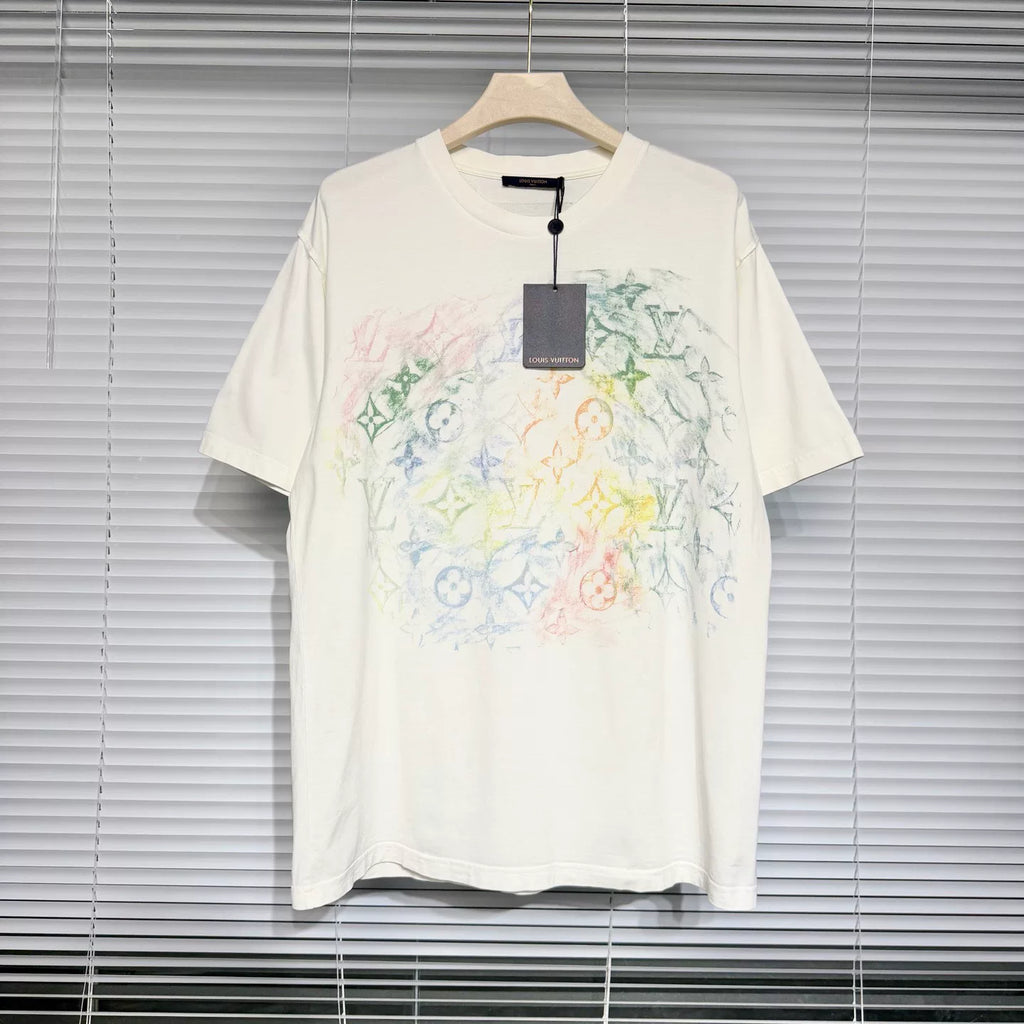 Louis Vuitton Crayon Spray Monogram White Short Sleeve T-Shirt