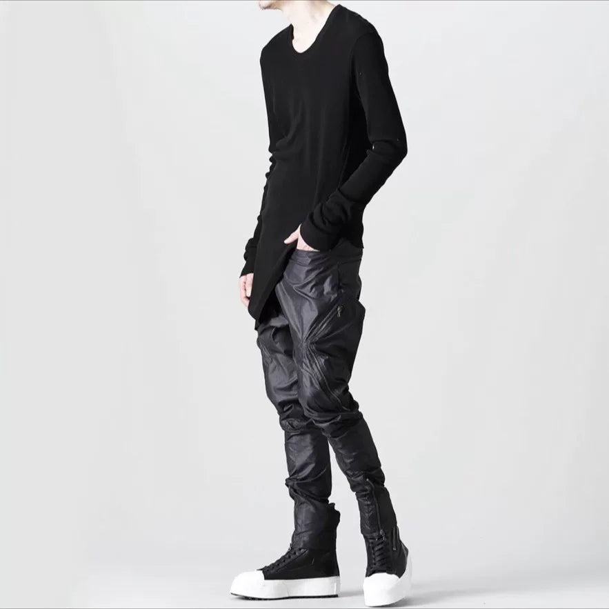 Julius FW22 Dark Vanguard Multi-Zip Coated Polyester Cotton Pants