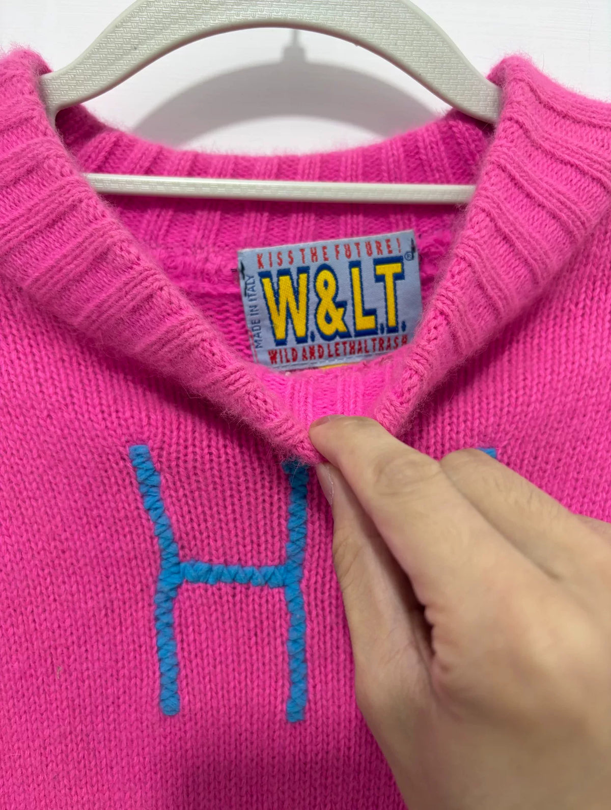 Walter van Beirendonck runway cartoon sweater